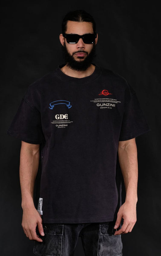 GUNZINII / WASHED BLACK PRAY FOR PEACE TEE