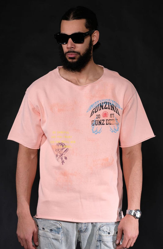 GUNZINII / PINK GUN IN HAND TEE