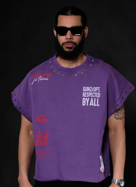 GUNZINII / PURPLE RESPECTED BY ALL CROP TEE