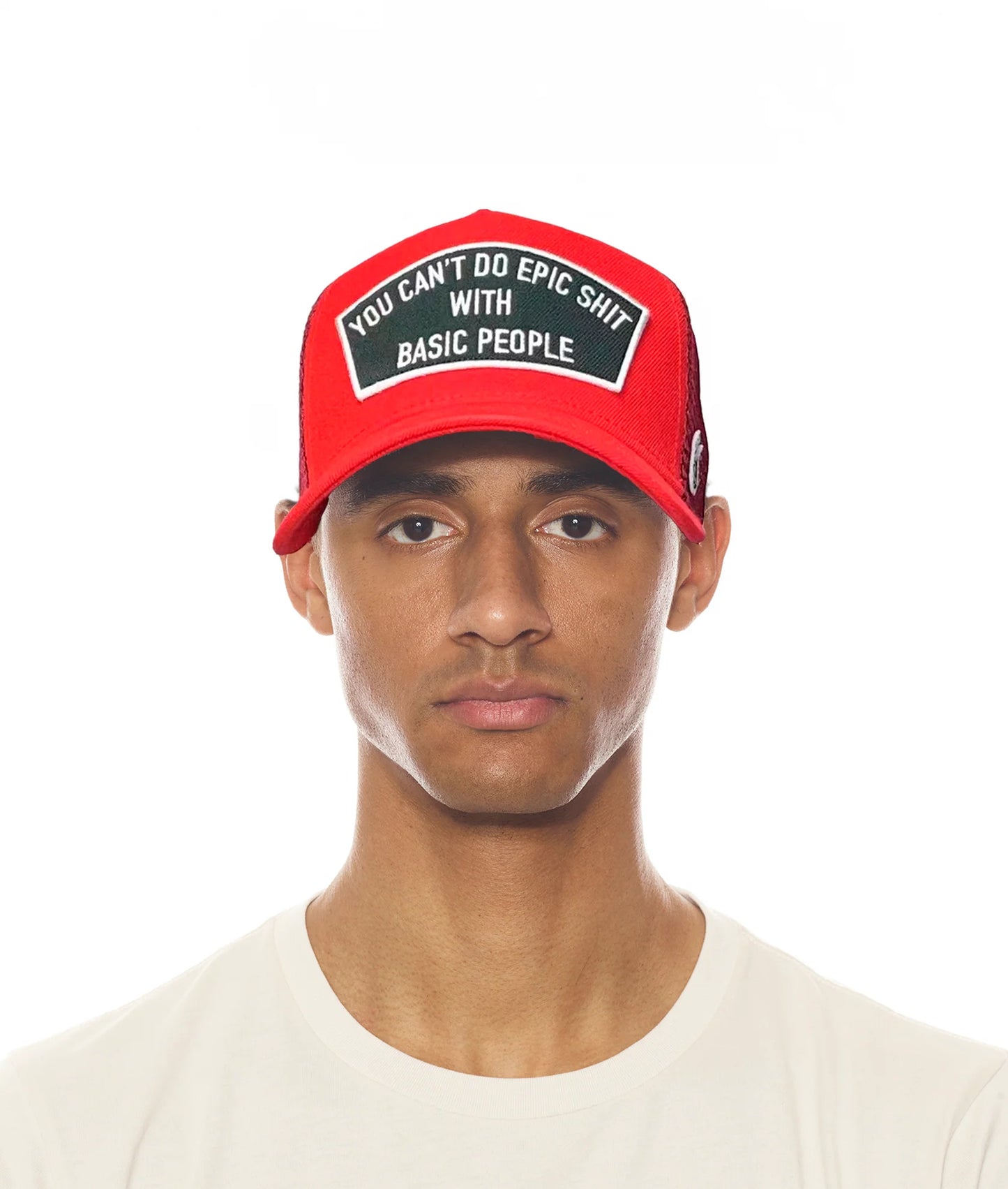 CULT RED EPIC MESH BACK TRUCKER HAT