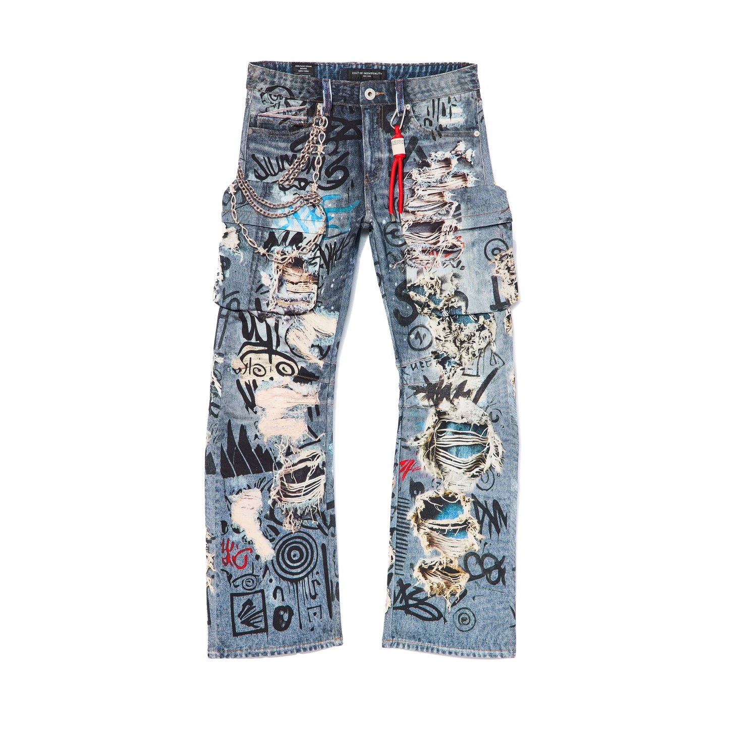 CULT GRUNGE GRAPHIC BAGGY JEANS