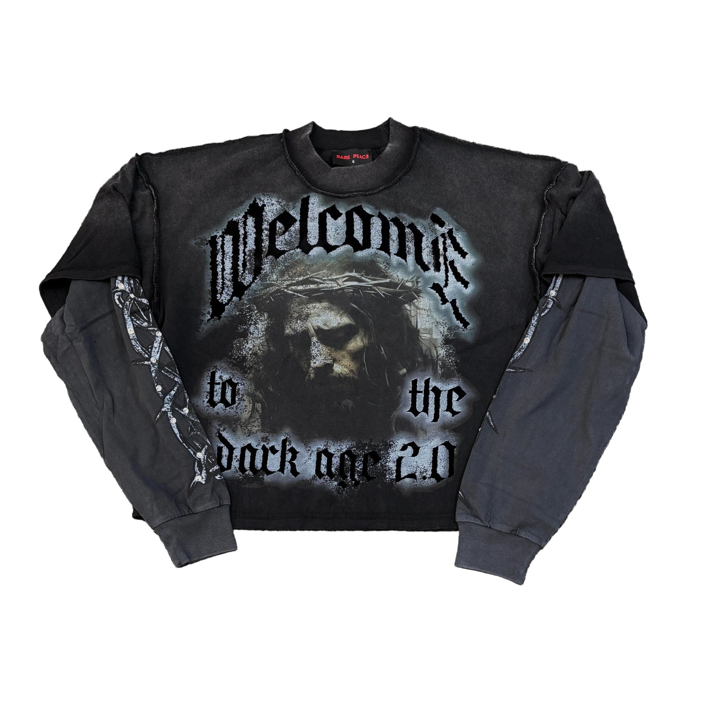 RARE PEACE Dark Age 2.0 Crop Long Sleeve T-Shirt