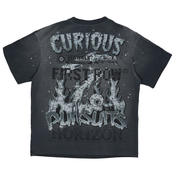FR DK GREY HEAVY WASHED EYEBALL GRAPHIC TEE