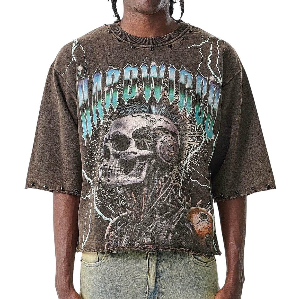 TAKER HARDWIRED CROPPED T SHIRT (BROWN) T5208