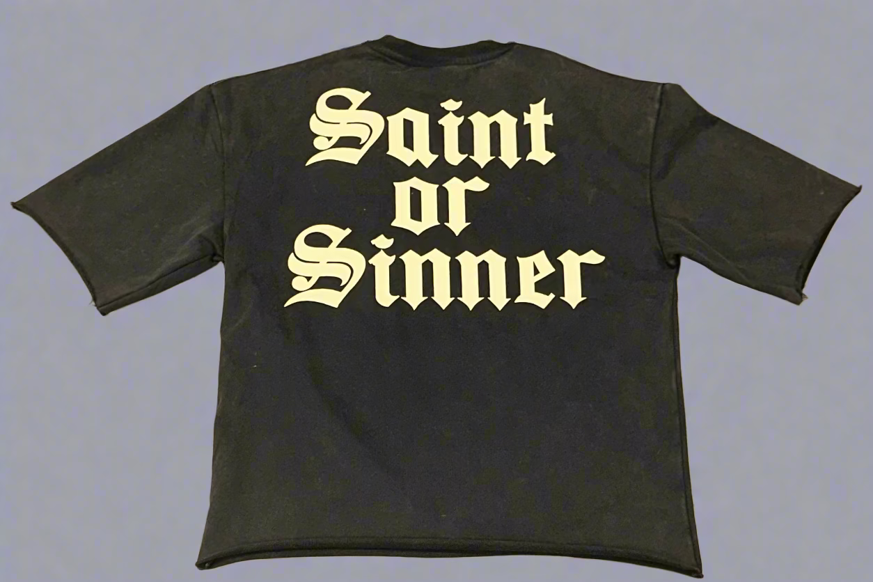 B&M-Black Washed Saint Crop Top