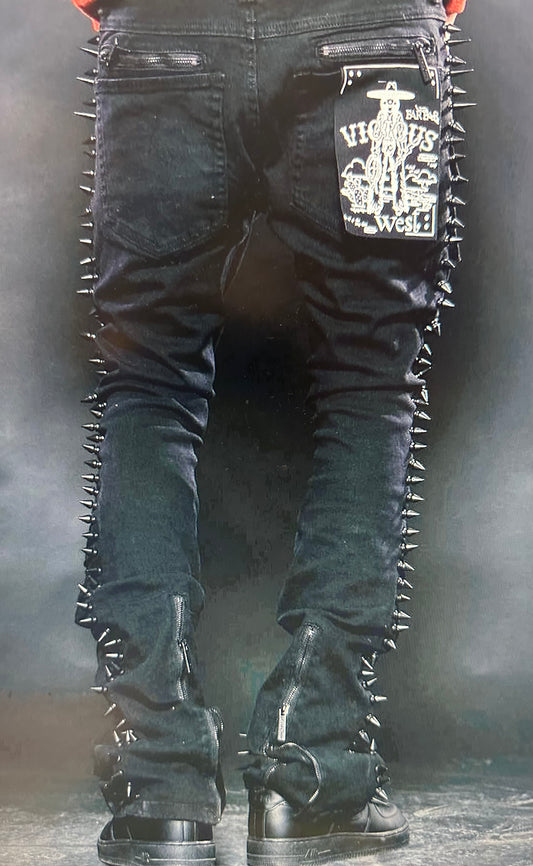 VICIOUS / BLACK FLARE DENIM