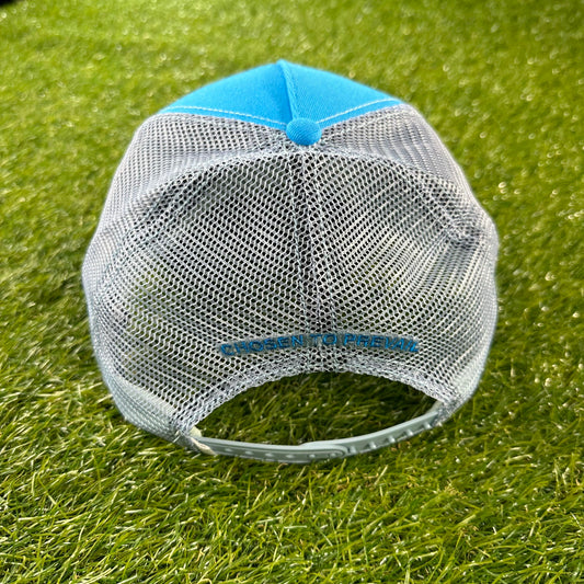 Men, Boys, Teens, Gifts, Wmns, Girls, Urban, Style, Fashion, Mens Tees, Womens Tees, Teen Tees, Boys Tees, Urban Apparel, HVMAN, Mesh Logo Trucker Cap, Light Blue, Icy, Hat, Triangle,