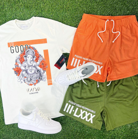 Men, Boys, Teens, Gifts, Wmns, Girls, Urban, Style, Fashion, Demolish, Mesh Shorts, Olive, Roman Numerals, Basketball Shorts,