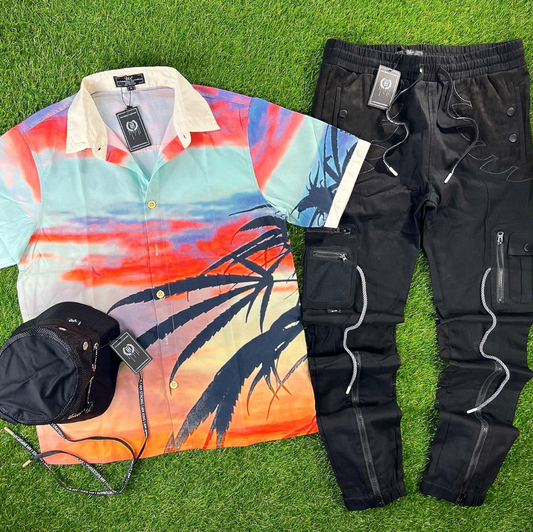 Men, Boys, Teens, Gifts, Wmns, Girls, Urban, Style, Fashion, Mens Tees, Womens Tees, Teen Tees, Boys Tees, Urban Apparel, Button Up Tee, In the Clouds Button Up Shirt, Sunset, The Hideout Clothing,