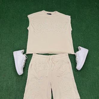 SAINT SHORT & MUSCLE TEE SET (CREAM