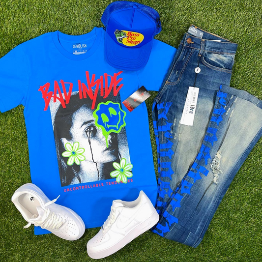 Bad Inside Tee (Royal Blue/Multi) /D18