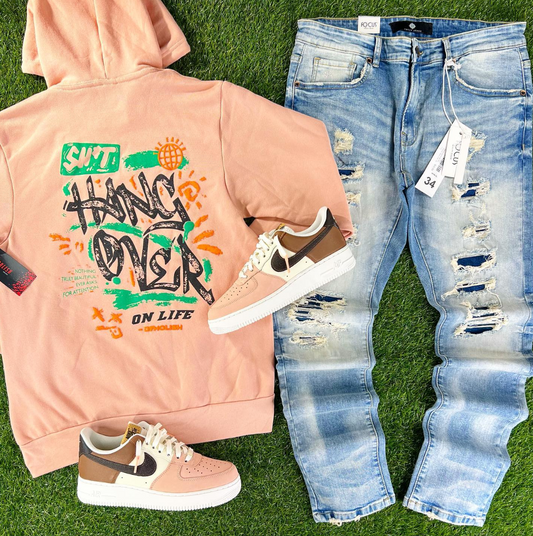 Hang Over On Life Hoodie (Peach/Olive/Org) /SU 14/18