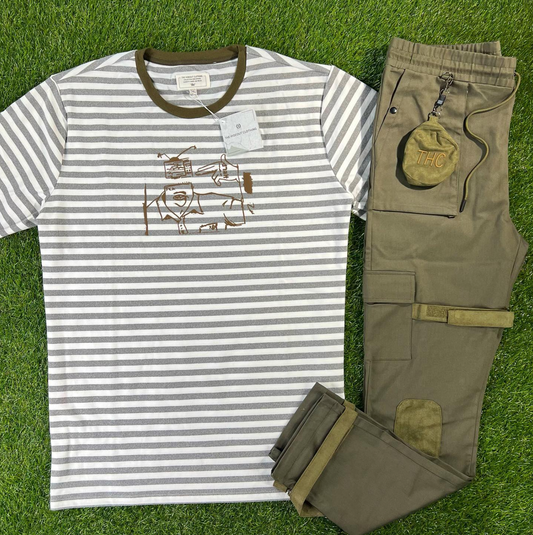 Men, Boys, Teens, Gifts, Wmns, Girls, Urban, Style, Fashion, The Hideout Clothing, Fake News Striped Tee, Olive Shirt, Cream Shirt, Striped Shirt,