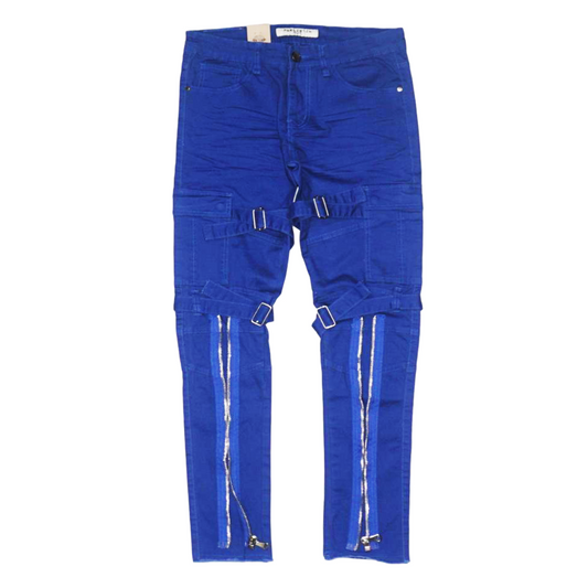 Baghdad Prem Stretch Twill Zipper Cargo Denim (Blue) /C4