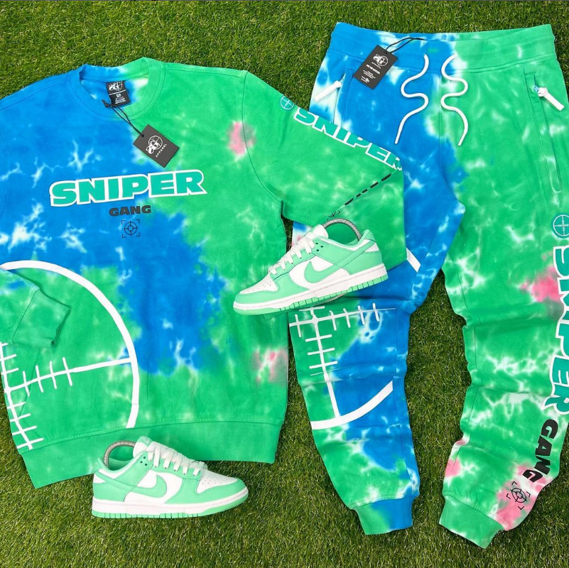 Sniper Tie-Dye Crew Set (Blue/Multi) /SU17