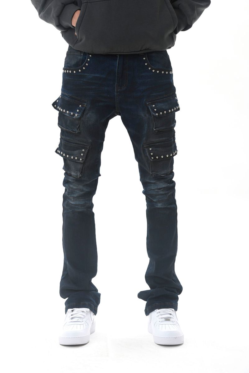 GZ591 Blue Stacked Jeans