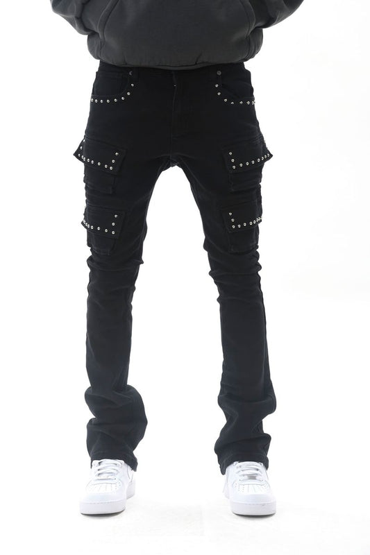 GZ591 Black Stacked Jeans
