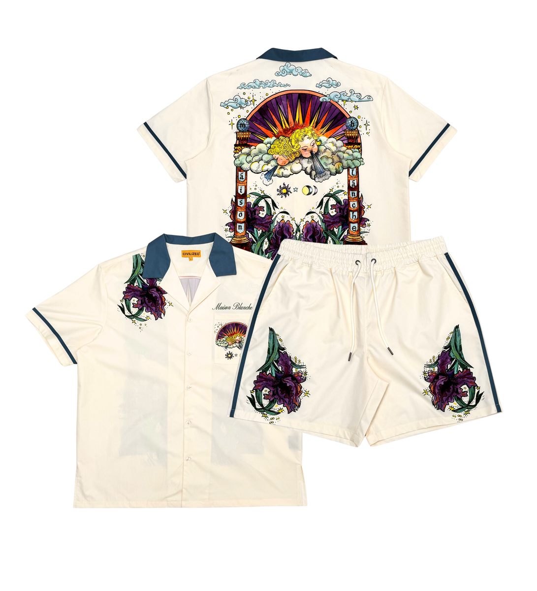 CIVILIZED / CREAM MASION BLANCHE SHORT SET