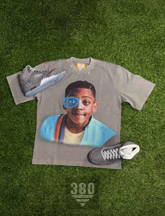 Saavy Grey Urkel Rhinestone Tee