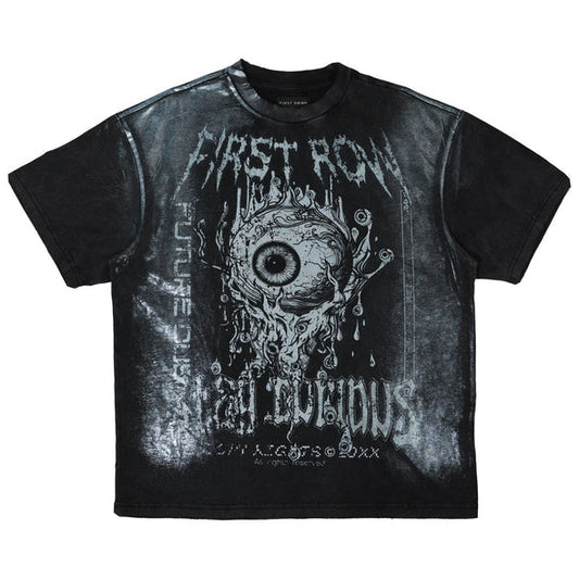FR BLACK HEAVY WASHED HOLOGRAPHIC TEE W/ EYE LID