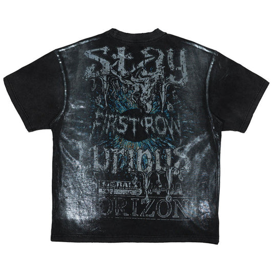 FR BLACK HEAVY WASHED HOLOGRAPHIC TEE W/ EYE LID