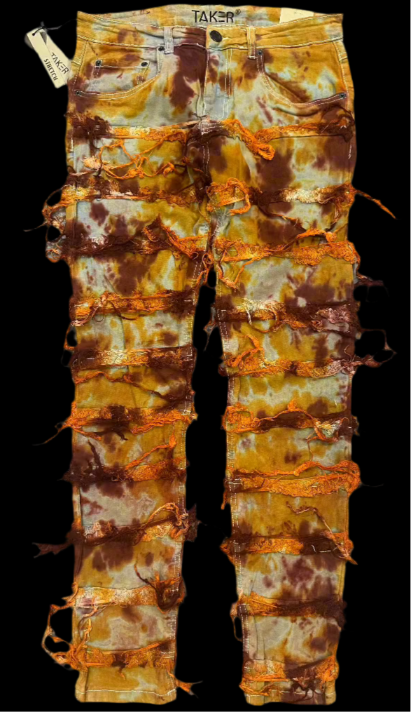 TAKER / ORANGE TIE DYE JEANS