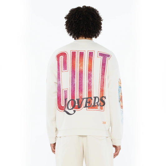 WINTER WHITE NOVELTY FLEECE CREW SWEATSHIRT