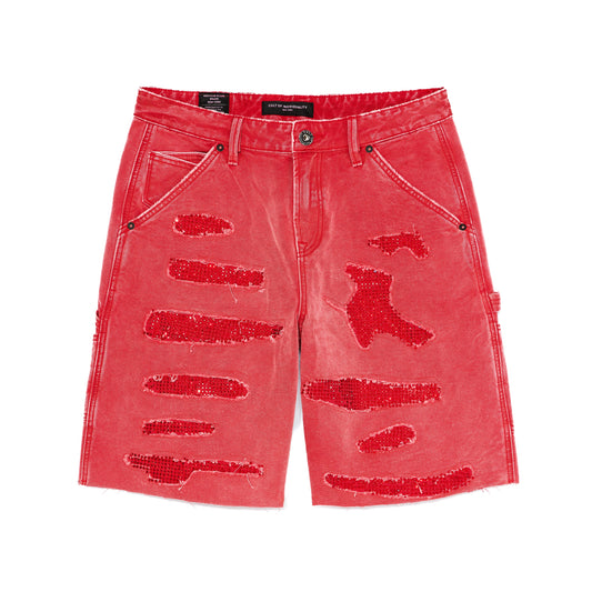 CULT GRUNGE RED CARPENTER SHORTS