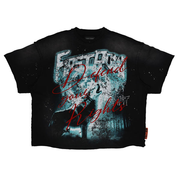 FR BLACK CROPPED HOWLING WOLF