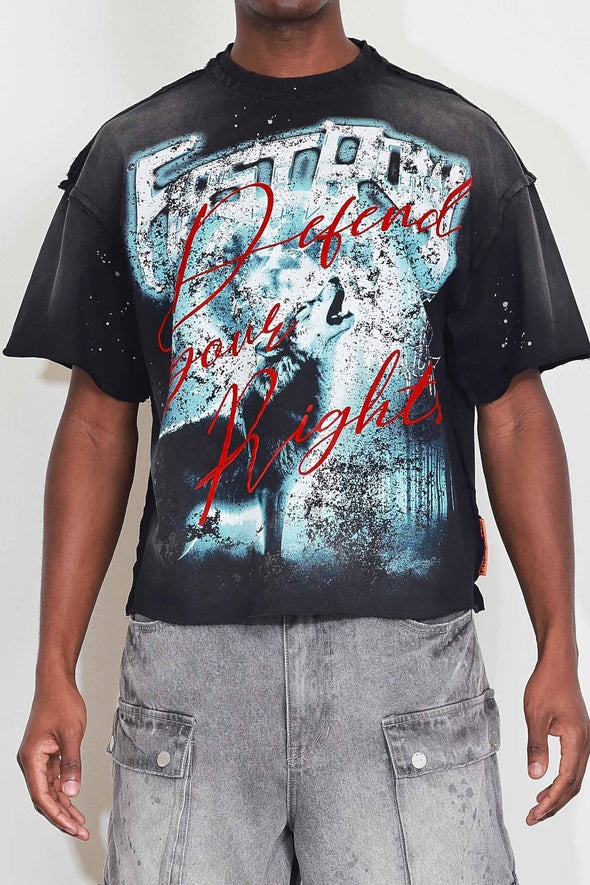 FR BLACK CROPPED HOWLING WOLF