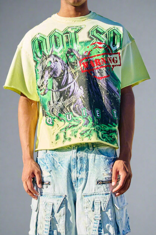 FR YELLOW HORSE CROPPED TEE