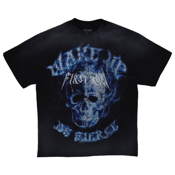 FR BLACK HEAVY WASHED SKULL GRAPHIC TEE