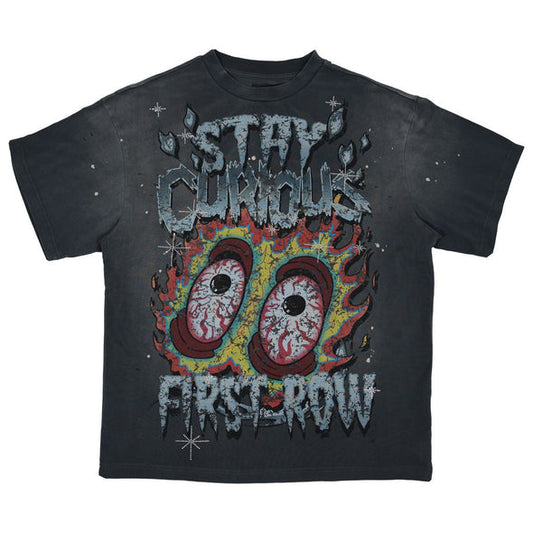 FR DK GREY HEAVY WASHED EYEBALL GRAPHIC TEE