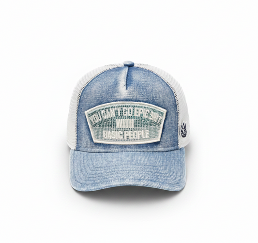 CULT BLUE GLOW MESH TRUCKER HAT