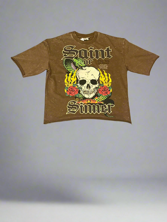 B&M-Brown Saint Crop Top