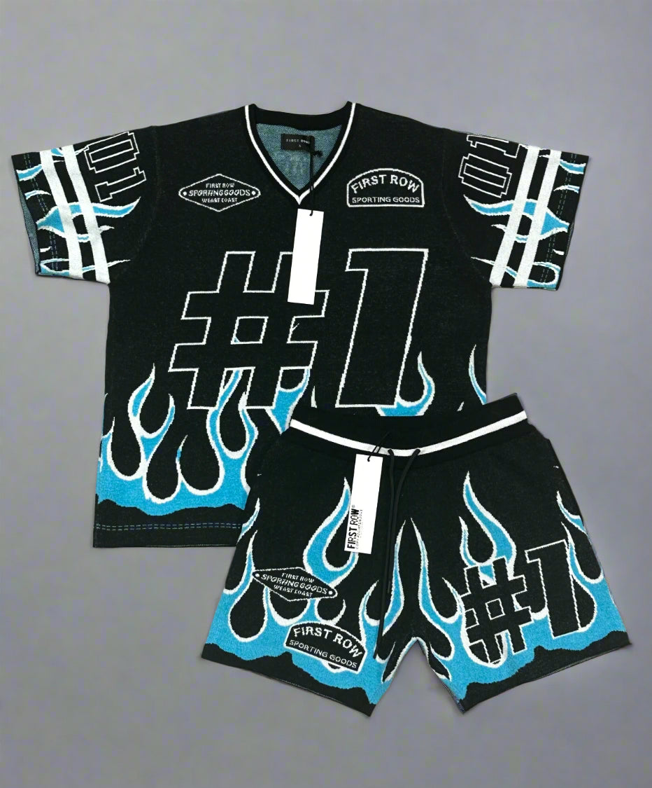 FR BLACK AND BLUE SHORT SET