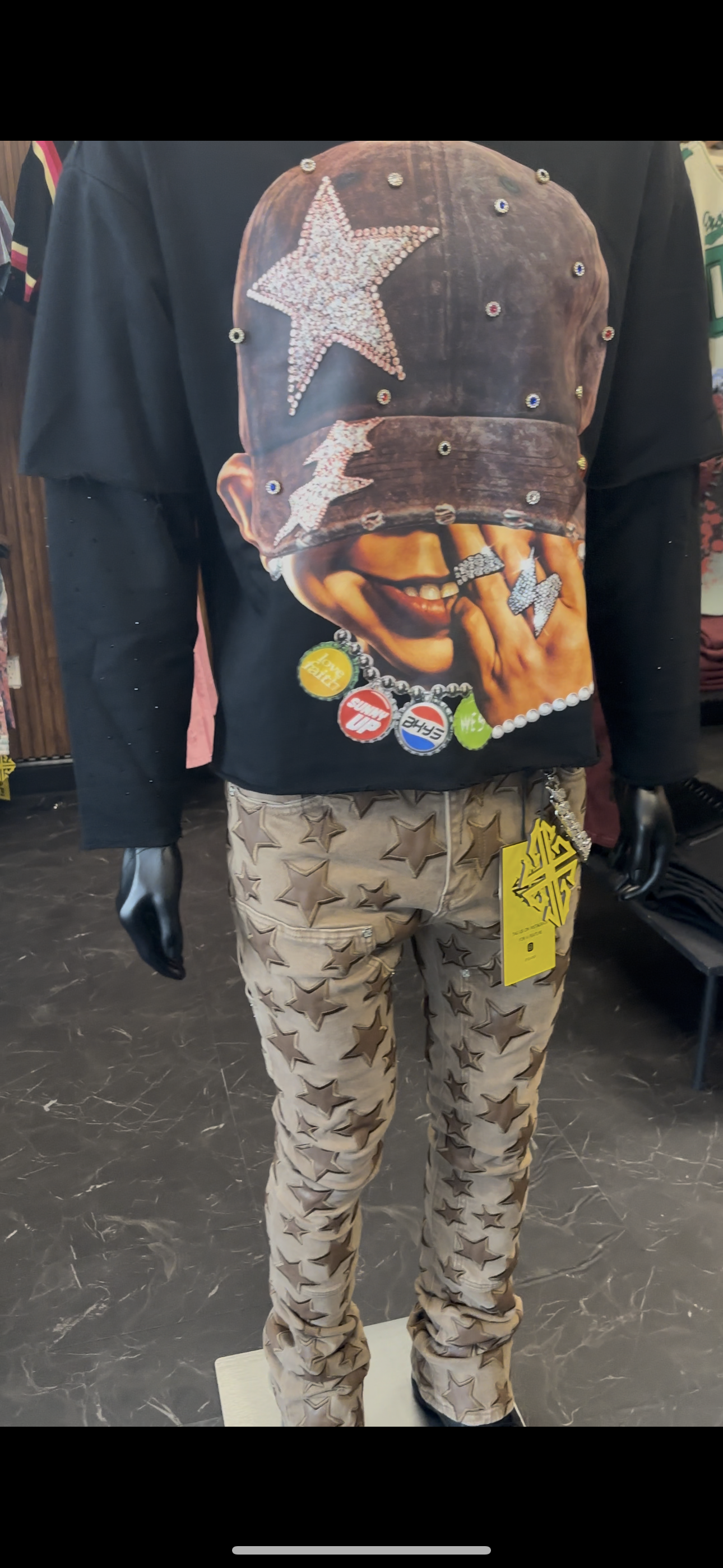 BKYS/ SMILEY FACE LONG SLEEVE CROP TEE