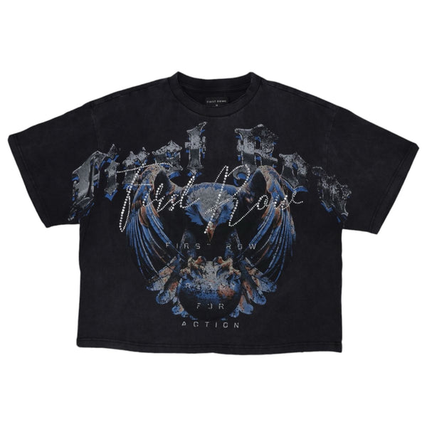 FR BLACK HEAVY WASHED EAGLE W/GLOBE TEE