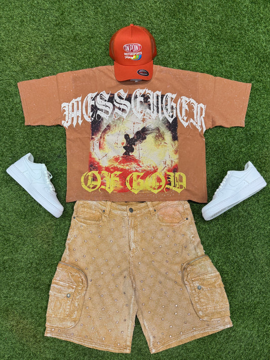 KRYPT Brown/Yellow/White Graphic T-shirt