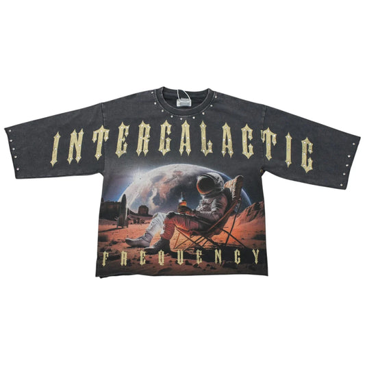 Gray Taker Intergalactic Crop Shirt