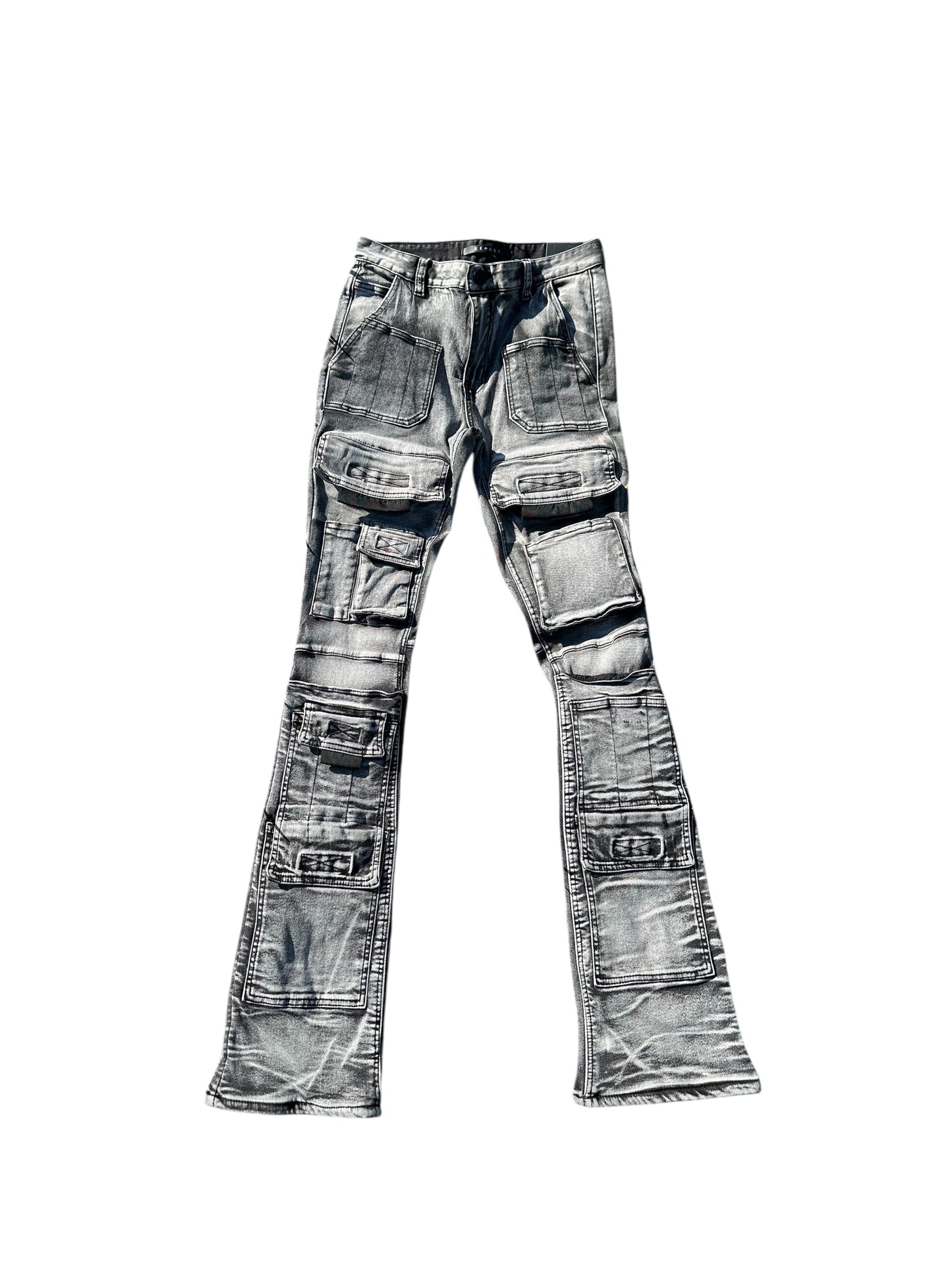 P24168 Asphalt Black Multi Pockets Jeans