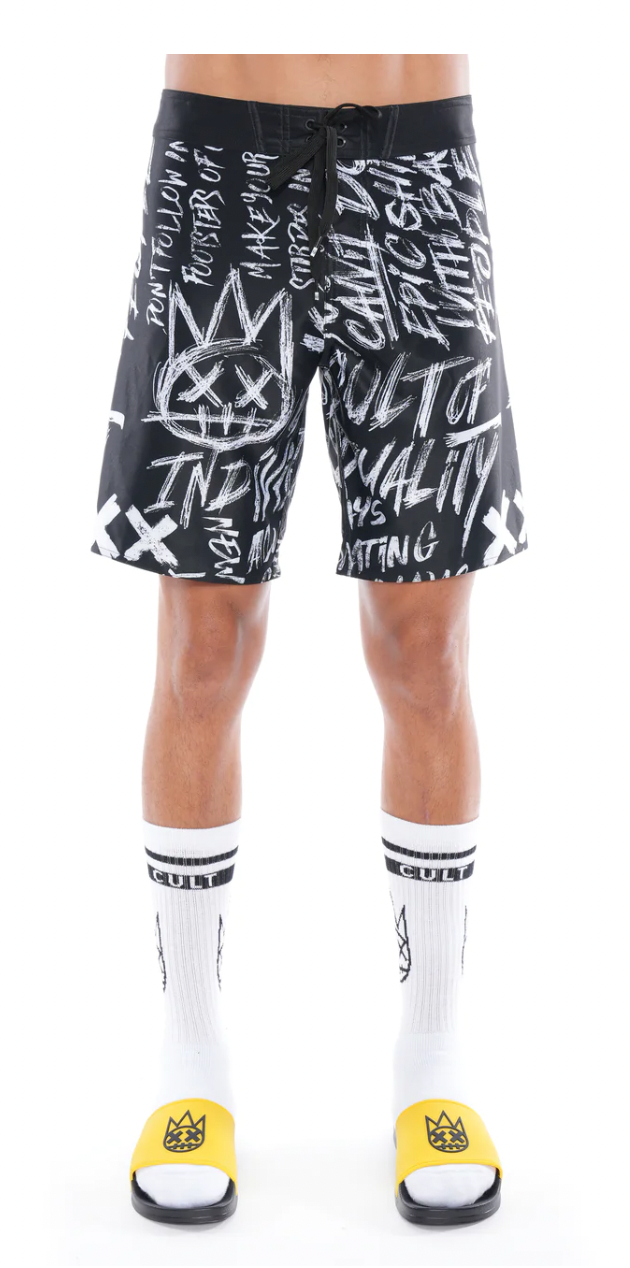 Epic Board Shorts (Blk/Wte) /C6