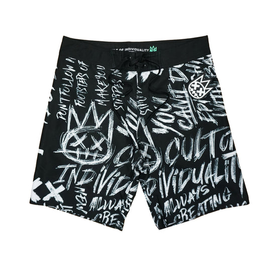 Epic Board Shorts (Blk/Wte) /C6