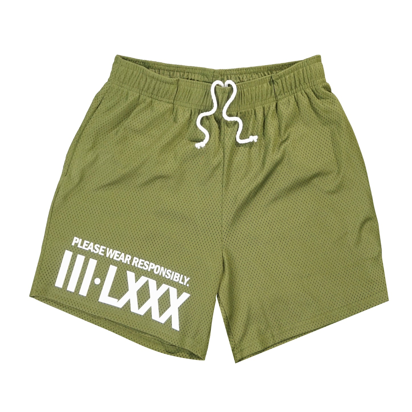 Men, Boys, Teens, Gifts, Wmns, Girls, Urban, Style, Fashion, Demolish, Mesh Shorts, Olive, Roman Numerals, Basketball Shorts, 