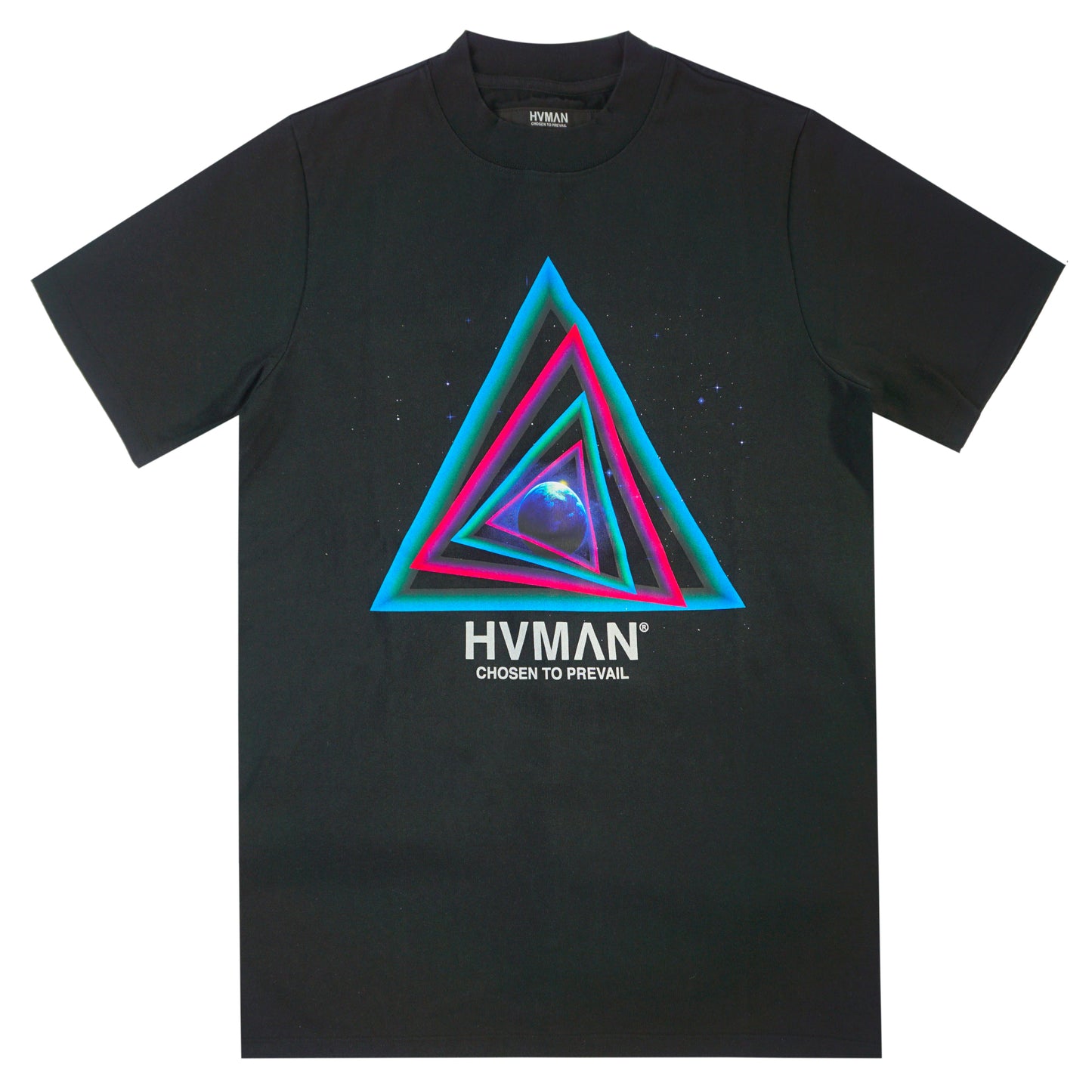 Men, Boys, Teens, Gifts, Wmns, Girls, Urban, Style, Fashion, Mens Tees, Womens Tees, Teen Tees, Boys Tees, Urban Apparel, HVMAN, T-Shirt, Warp Speed Tee, Black Tee, Multi, Triangle Tee, 