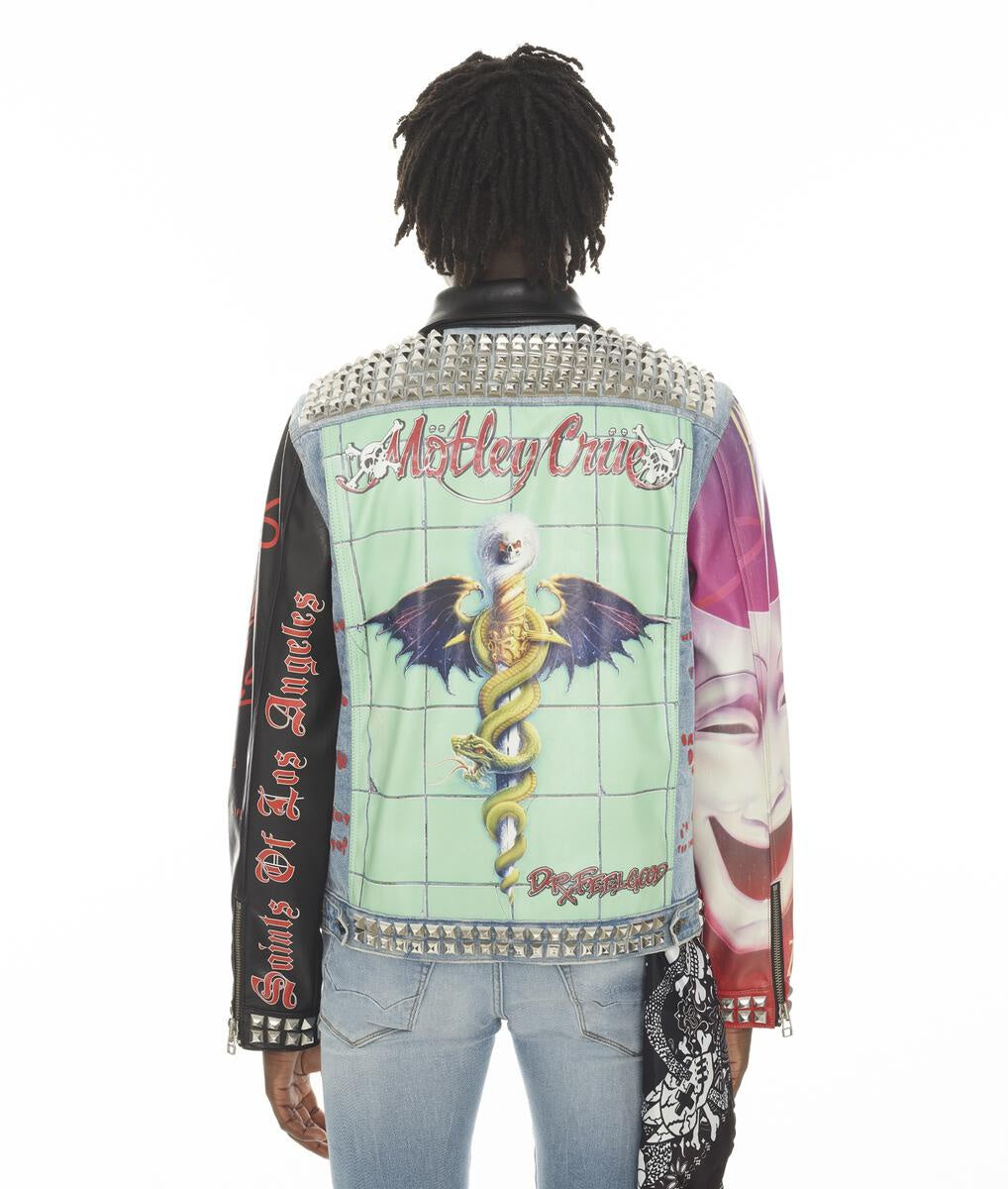 Motley Crue Studded Denim Jacket (Multi) /C7