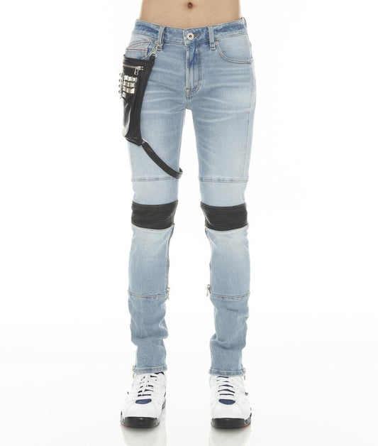 Moto Stretch Denim (Light Blue) /C1