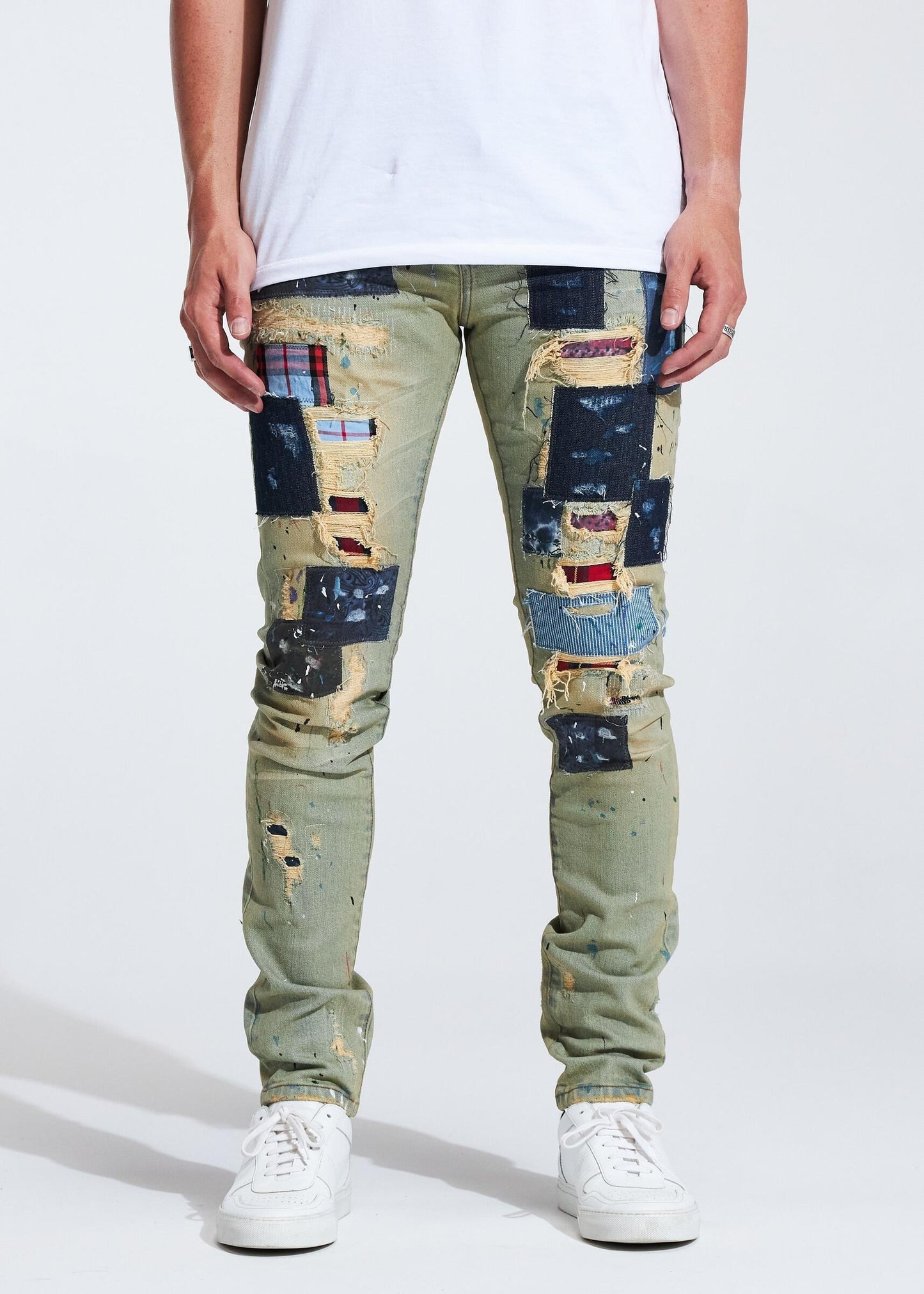 Silas Patchwork Denim (Tan) /C8