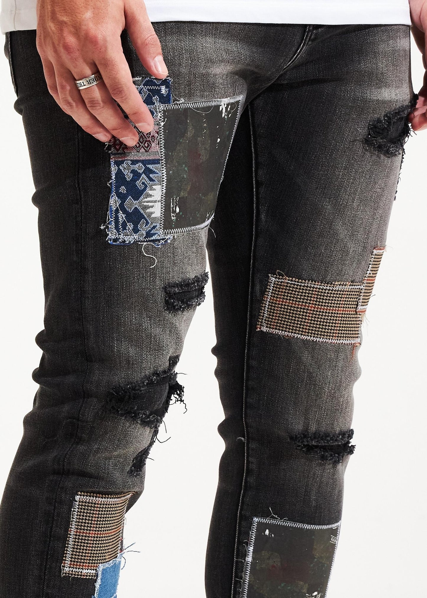 Ares Patchwork Denim (Black Wash) /C1