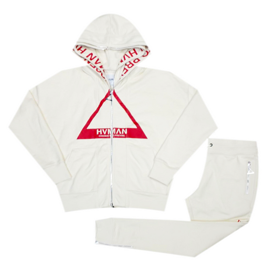 Double Hooded HVMAN Set (Cream) /C9